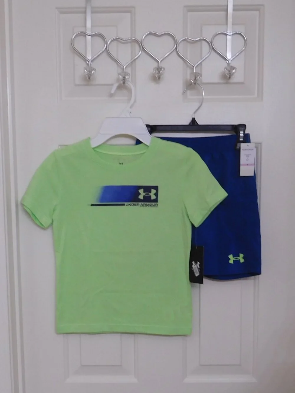 NWT 3 Under Armour 2pc Shirt & Shorts Sets Red Baseball Gray Bundle sz 6